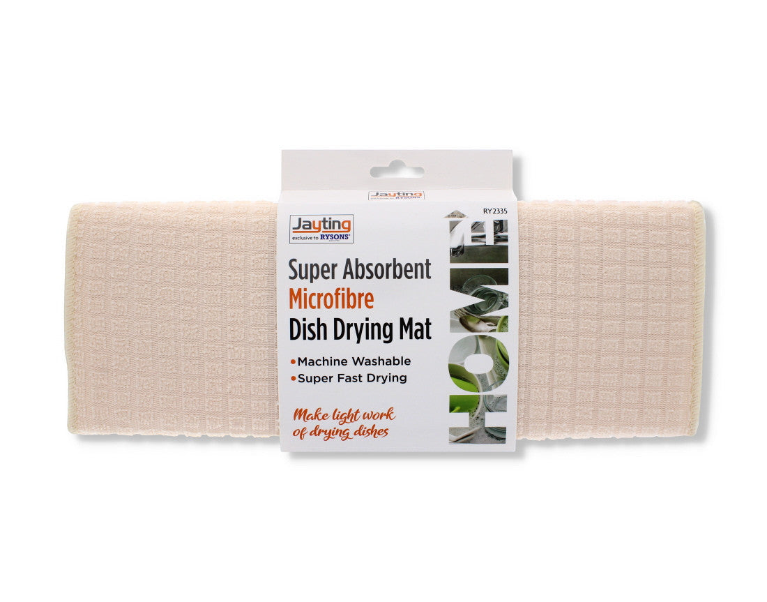 Microfibre Dish Drying Mat Super Absorbant - Black/Cream/Grey