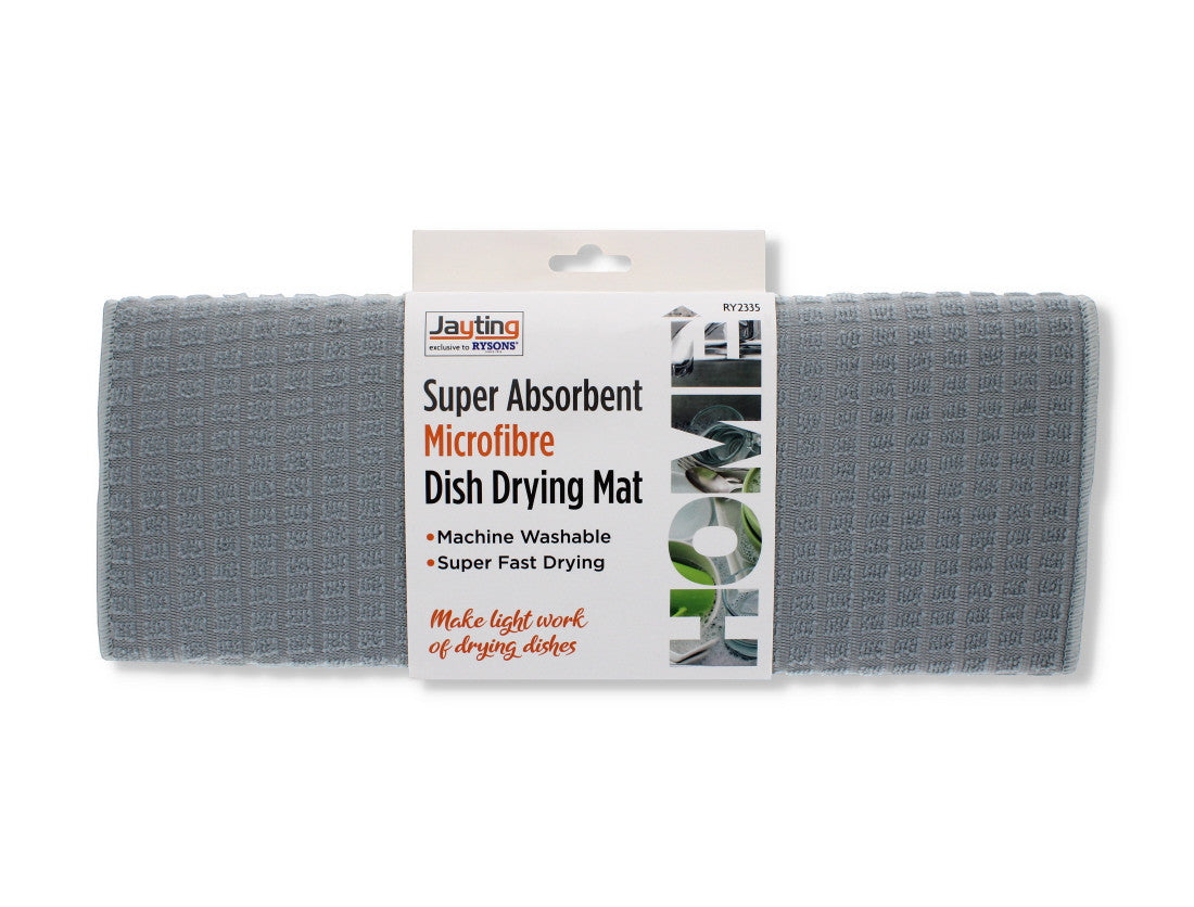 Microfibre Dish Drying Mat Super Absorbant - Black/Cream/Grey