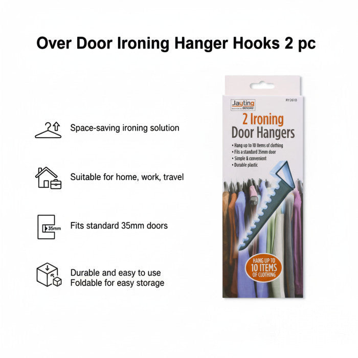 2 Ironing Door Hangers Hook Hanger Clothes Storage Organiser