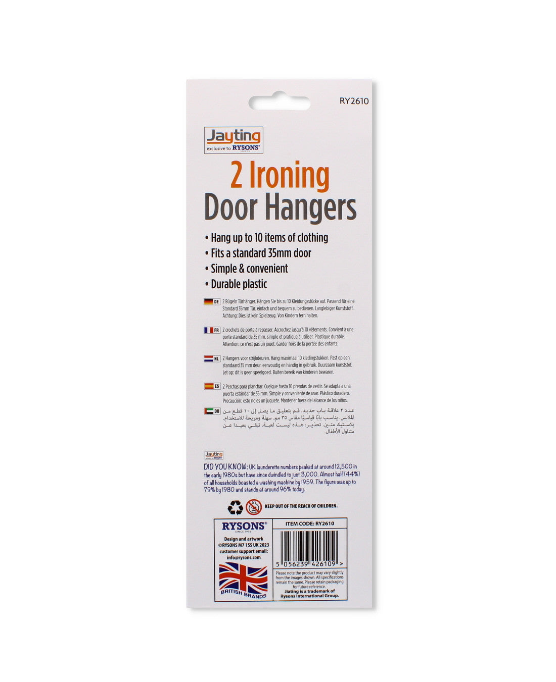 2 Ironing Door Hangers Hook Hanger Clothes Storage Organiser