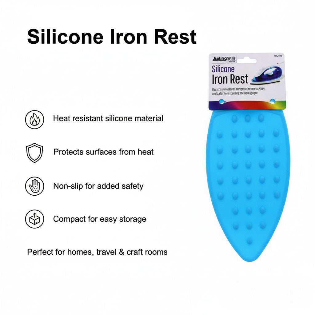 Silicone Iron Rest Heat Resistant Ironing Mat Pad Blue/Pink