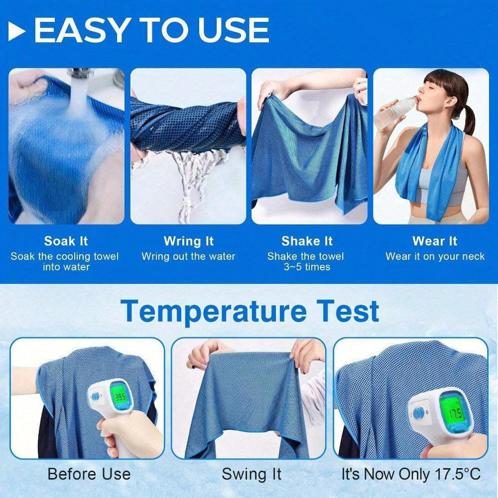 Ultra-soft Super Cooling Towel - Breathable and Quick Drying for Gym, Yoga, Travel and Outdoor Activities
