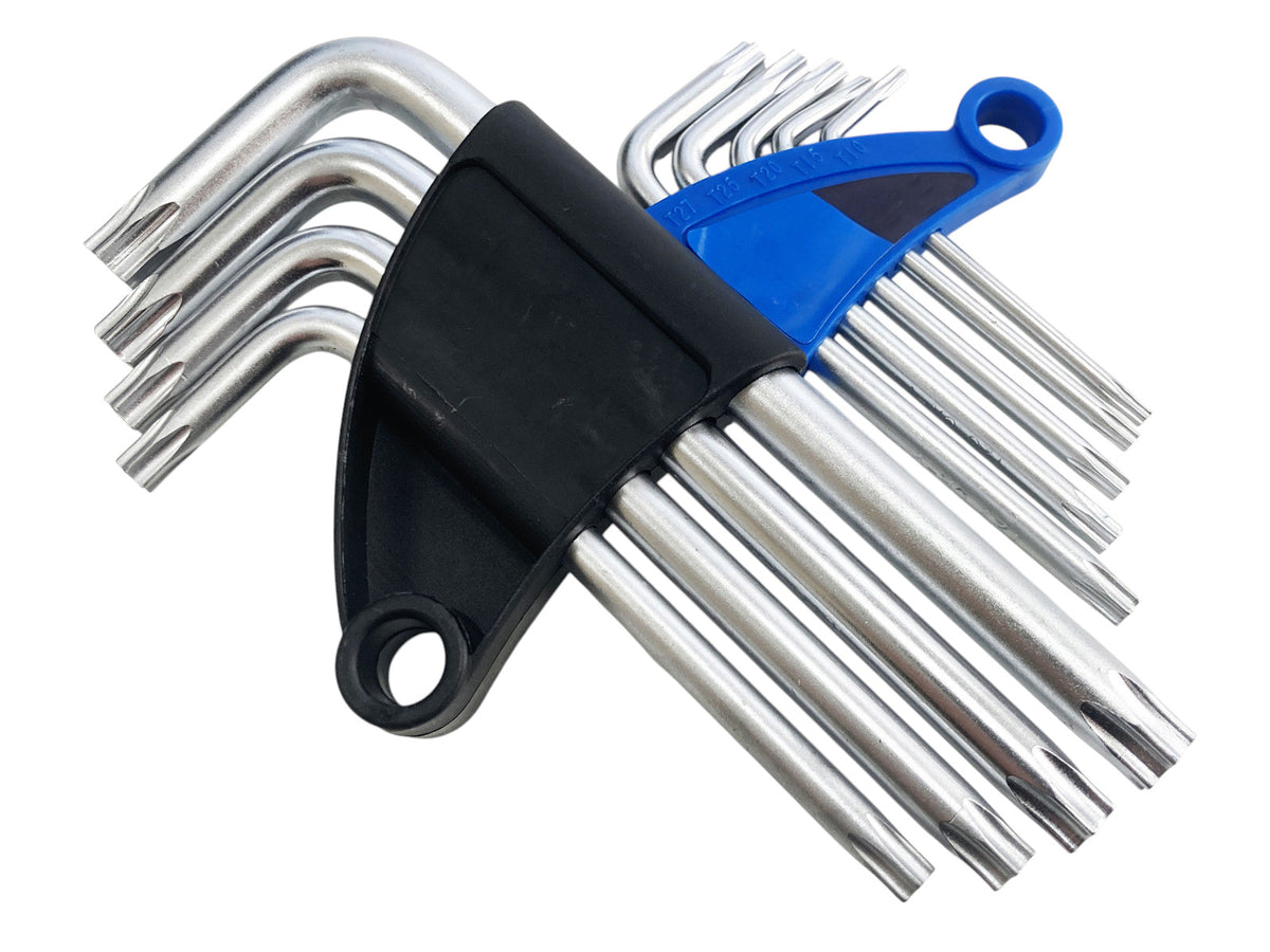9pc Torx Star Key Set Tamper Proof Security Ends T10-T50 with Storage Case