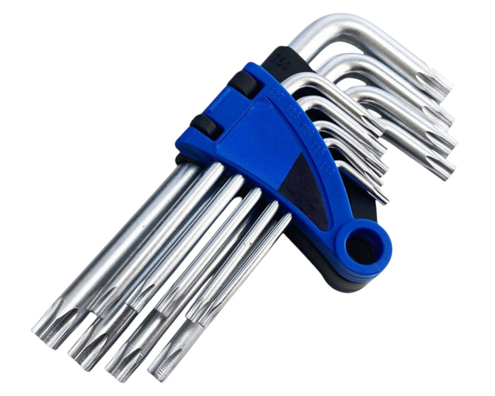 9pc Torx Star Key Set Tamper Proof Security Ends T10-T50 with Storage Case