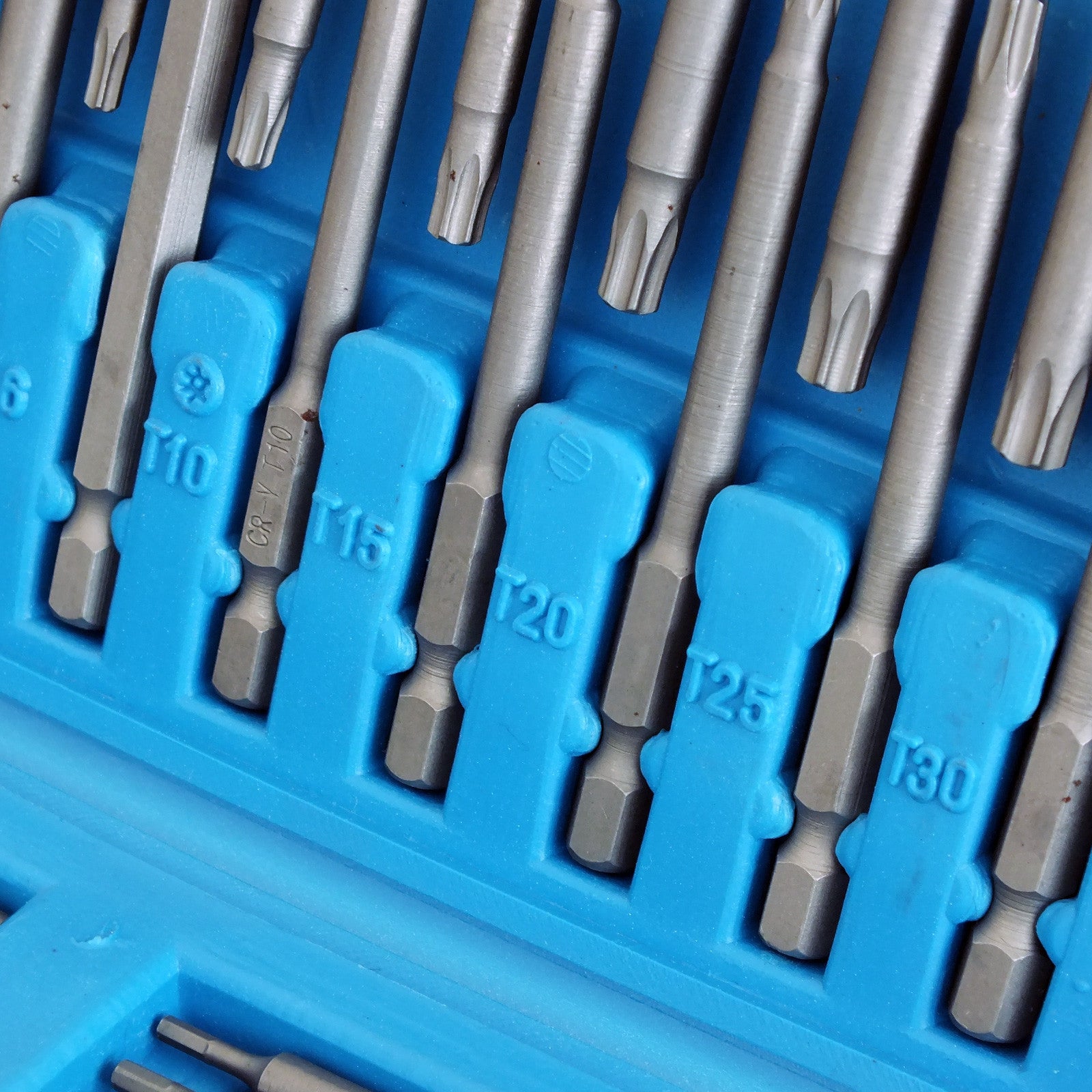 50pc Extra Long Screwdriver Insert Bit Set with Case | Chrome Vanadium | Includes Torx Star Spline Pozi and Hex Bits