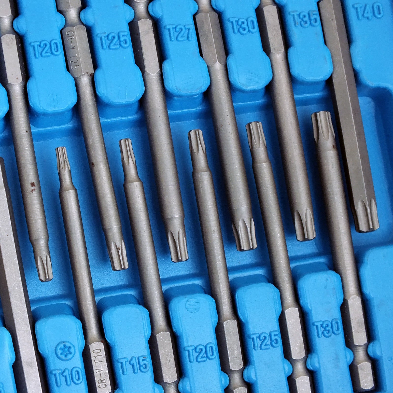 50pc Extra Long Screwdriver Insert Bit Set with Case | Chrome Vanadium | Includes Torx Star Spline Pozi and Hex Bits