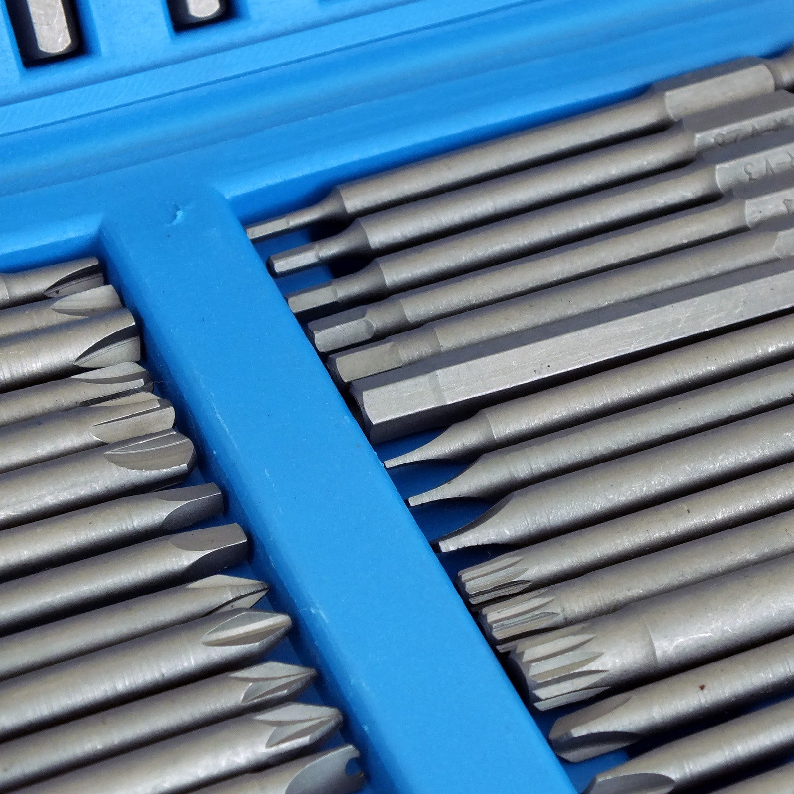 50pc Extra Long Screwdriver Insert Bit Set with Case | Chrome Vanadium | Includes Torx Star Spline Pozi and Hex Bits