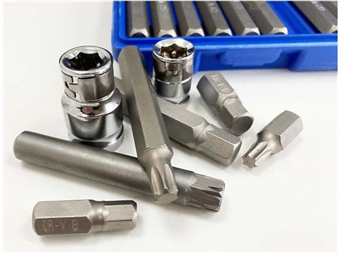 40Pc 1/2" 3/8" Dr Hex Star Spline Torx Bit Socket Set + Storage Carry Case