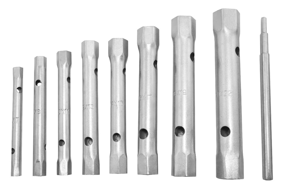 8pc Tubular Box Spanner Back Nut Tap Wrench Set Monobloc 6-22mm with Torque Bar