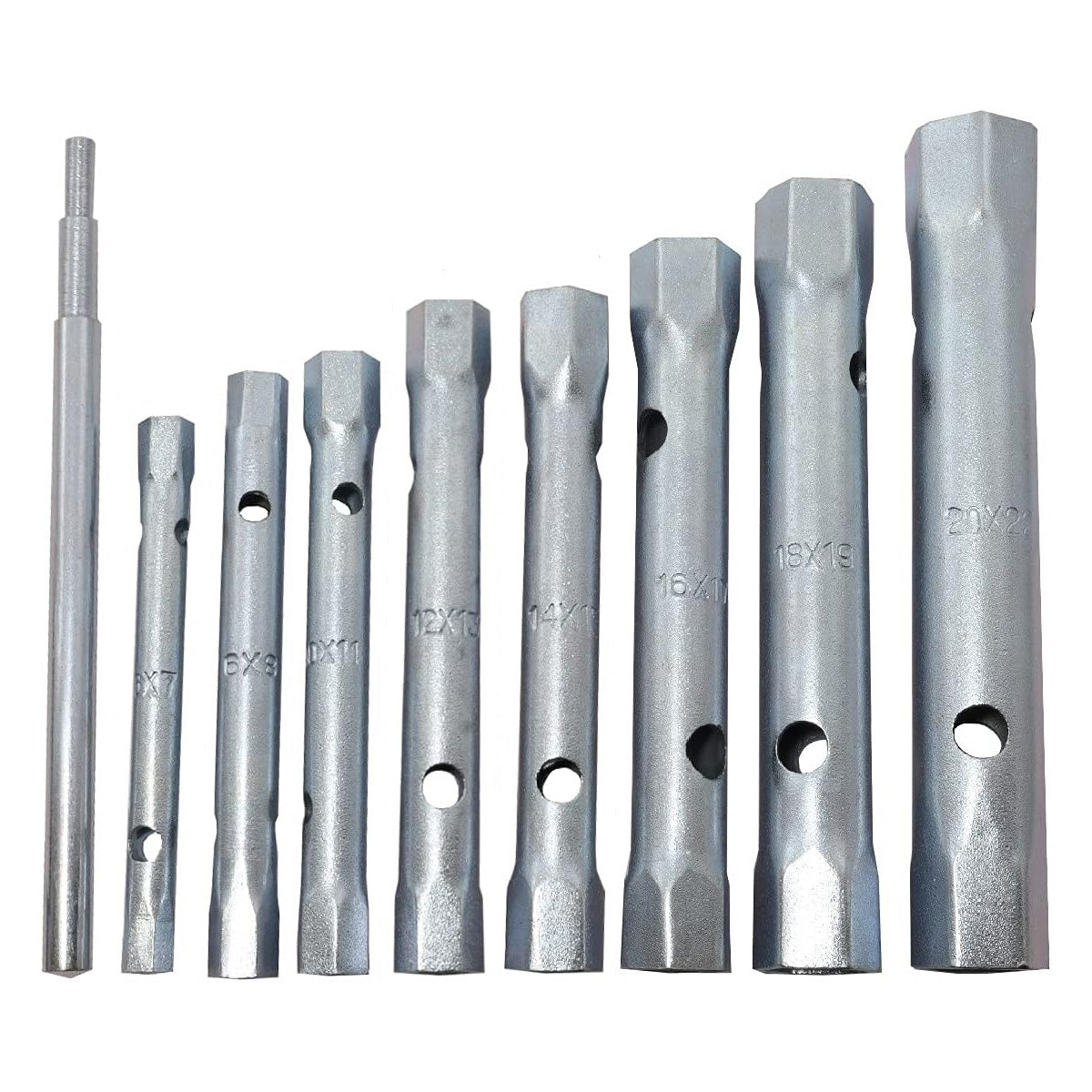 8pc Tubular Box Spanner Back Nut Tap Wrench Set Monobloc 6-22mm with Torque Bar