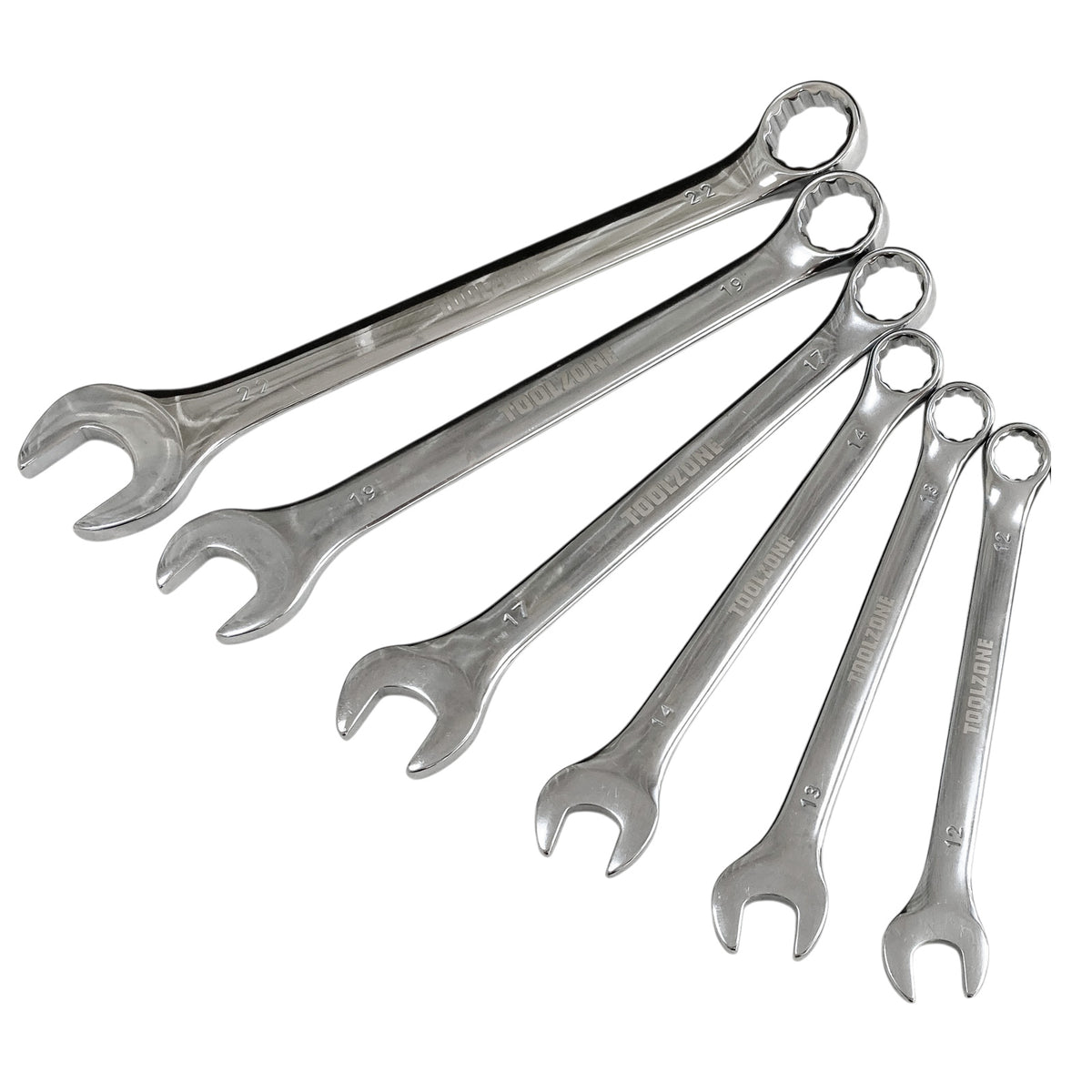 12pc Combination Spanner Set 6-22mm Metric Open & Ring Wrenches with Storage Rack