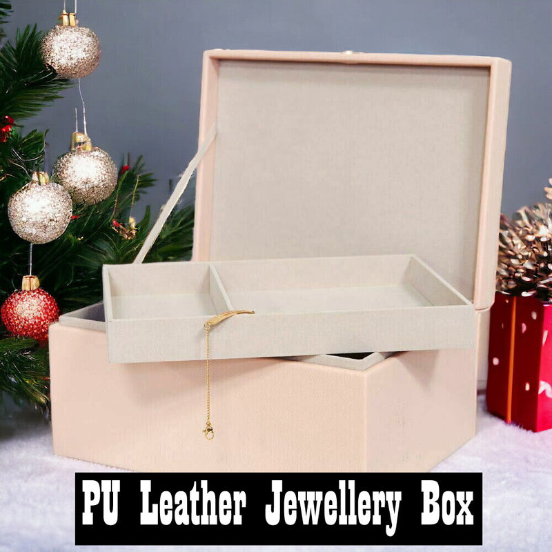 5pc Gift Set Pink PU Leather Jewellery Box LED Lamps Wax Warmer Tealight Holder