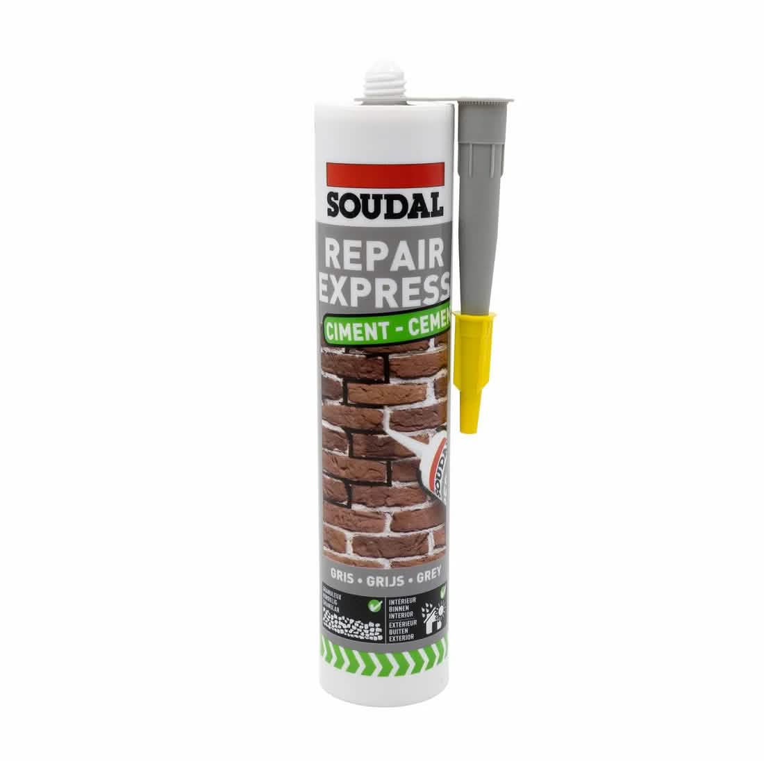 Soudal Repair Express Cement & Mortar Crack Filler Grey 290ml – Pack of 6