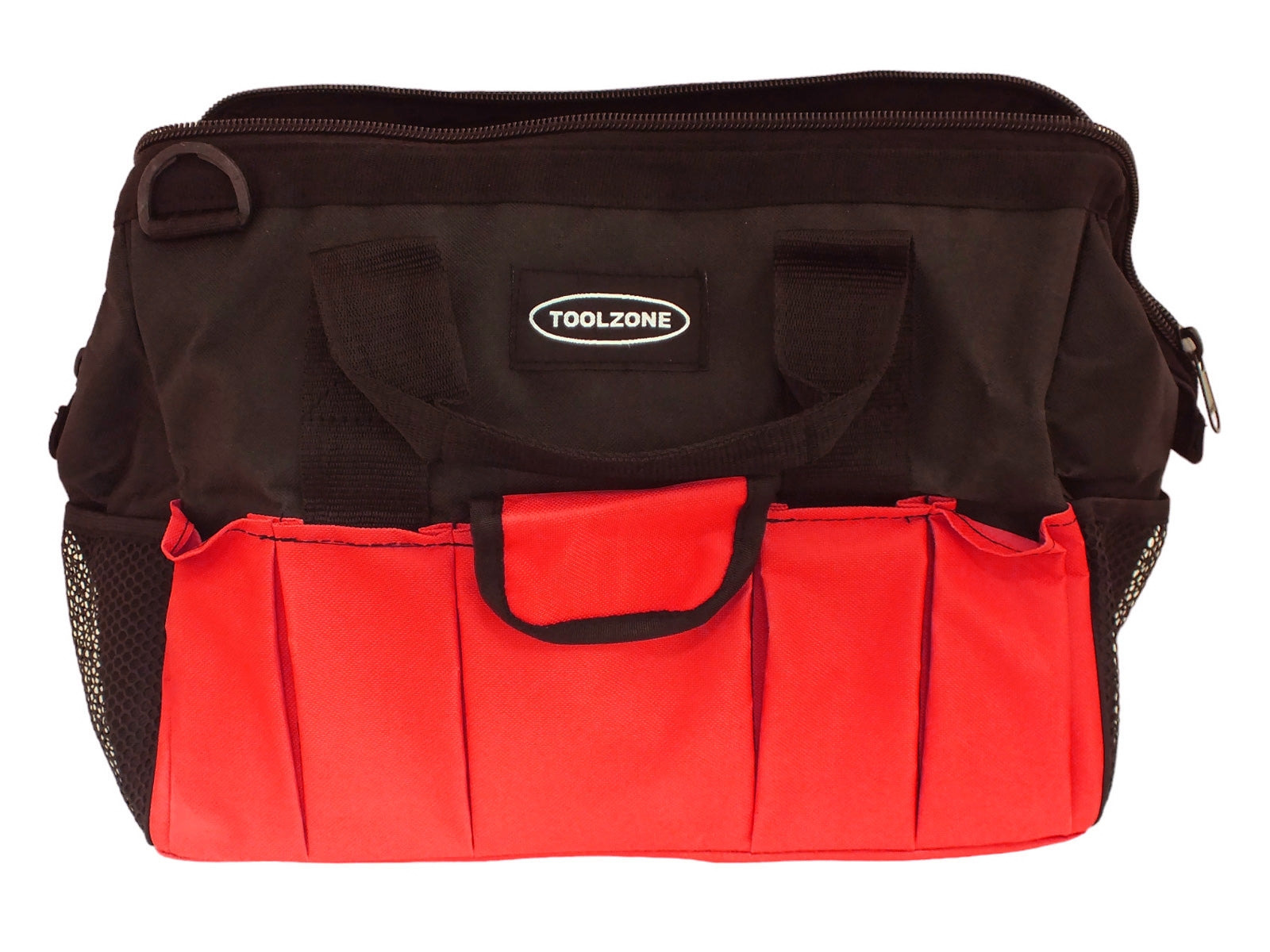 Heavy Duty 16" Nylon Zip Up 28 Pocket Tool Bag with Shoulder Strap