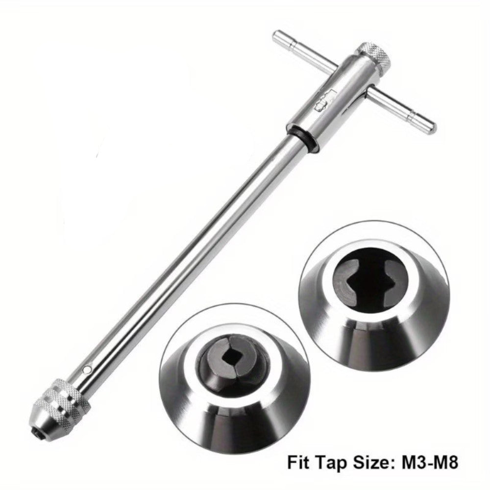 255mm REVERSIBLE T BAR HANDLE LONG REACH RATCHET TAP & DIE WRENCH M3-M8