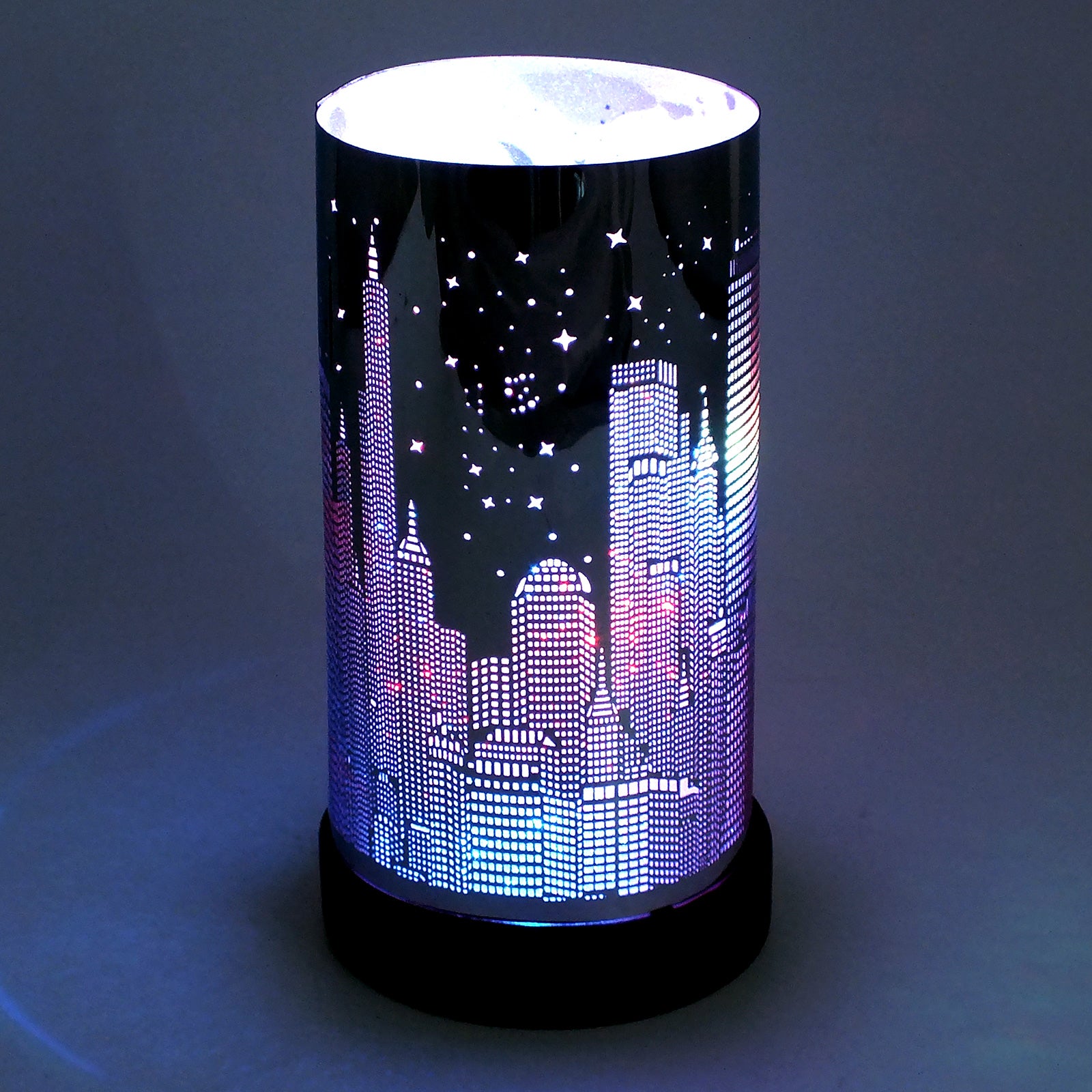 Christmas City Light Lamp Colour Changing LED Round Metal Shade