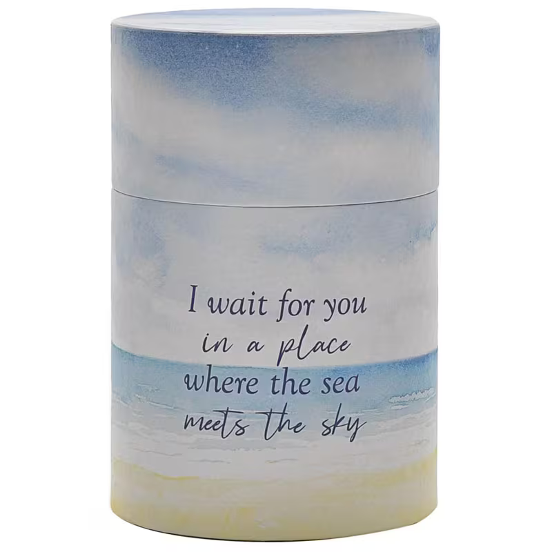 Thoughts of You Scatter Ashes Tube 12cm - "I wait for you...." Scatter Ashes Tube 12cm - Sky - Loved Ones Memorial Box - Human Urn Pet Animal Dog Cat Ships from United Kingdom