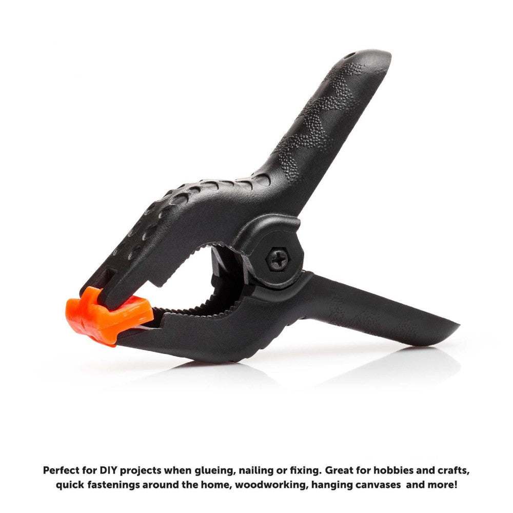 Commercial Grade Metal Spring Clamps - 12 Pack, 50mm Jaw, 160mm Long, Heavy Duty For Tarps & Woodworking
