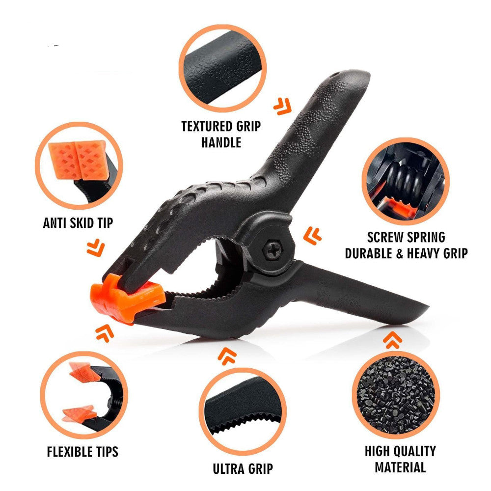 12 X Large 6'' Plastic Spring Clamps Market Stall Tarpaulin Cover Clips Grips