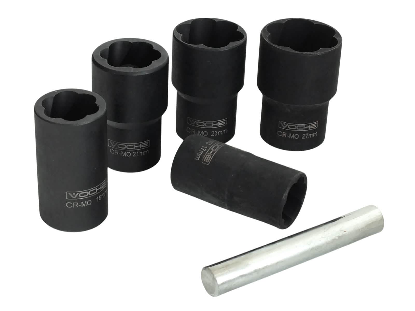 6Pce Grip Twist Sockets Locking Wheel Nut Removers Damaged Rounded Bolts