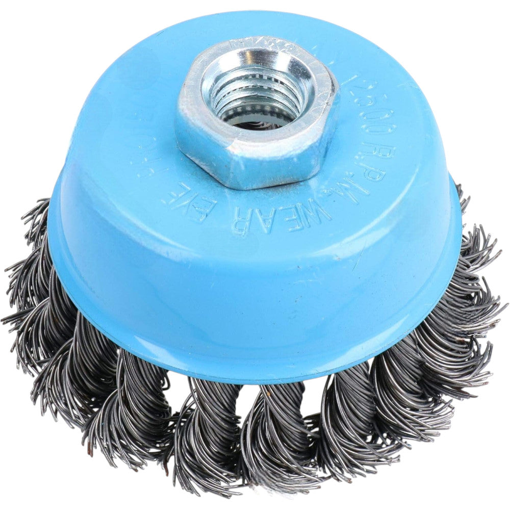 4 X 75MM 3" TWIST KNOT WIRE CUP BRUSH FOR ANGLE GRINDERS REMOVES PAINT RUST FAST
