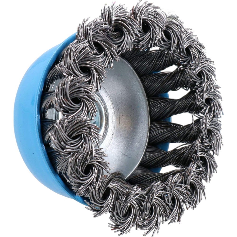 4 X 75MM 3" TWIST KNOT WIRE CUP BRUSH FOR ANGLE GRINDERS REMOVES PAINT RUST FAST