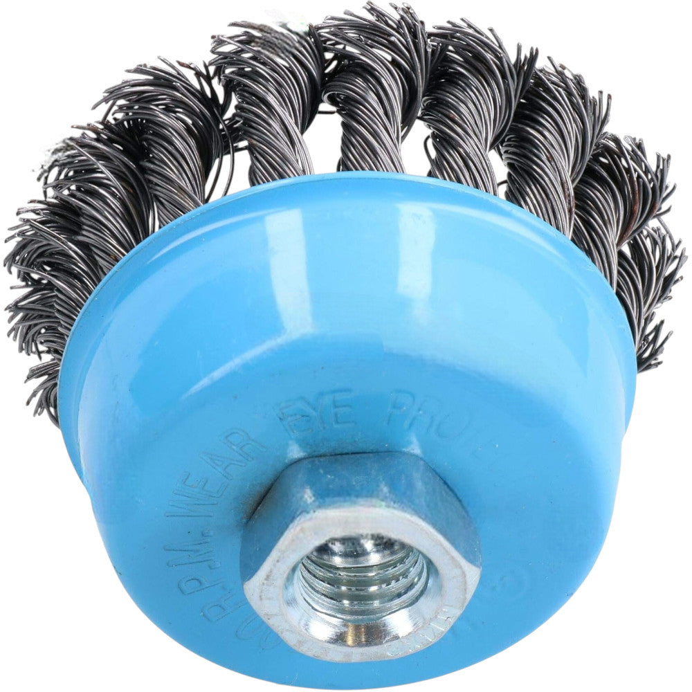 4 X 75MM 3" TWIST KNOT WIRE CUP BRUSH FOR ANGLE GRINDERS REMOVES PAINT RUST FAST