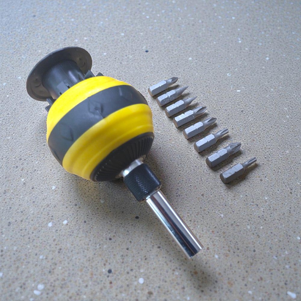 Screwdriver Handle 1/4 Hex + Bit Set Magnetic Pozi Philips Slotted Torx Holder