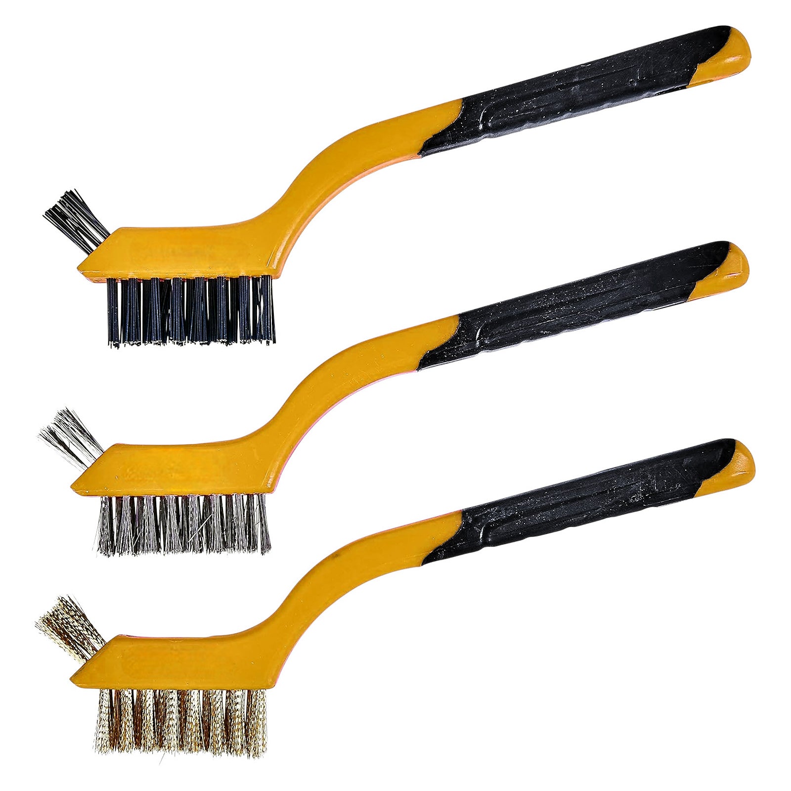 6pc Mini Wire Brush Set Rust Removal Cleaning Brushes | Brass Steel and Nylon Bristles