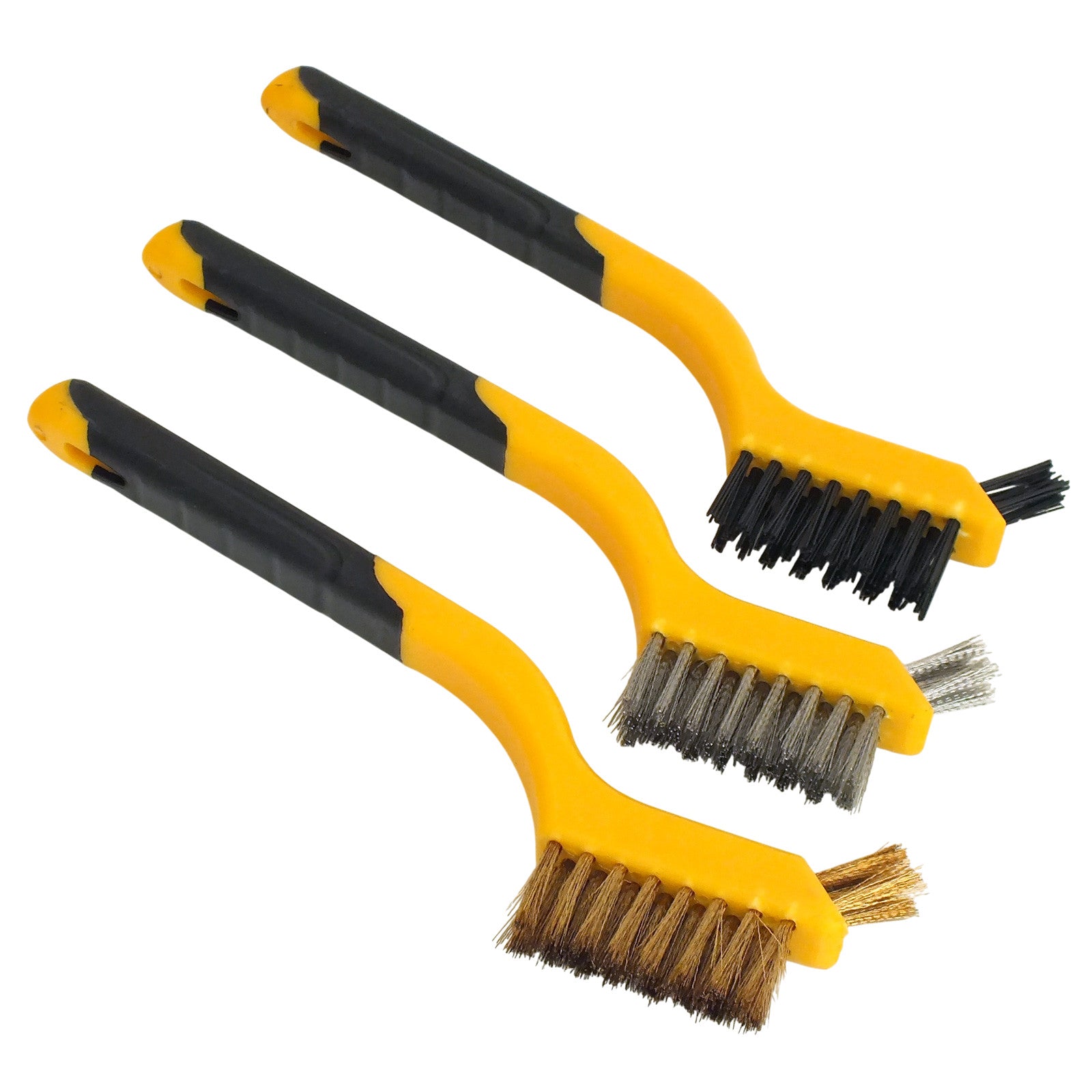 6pc Mini Wire Brush Set Rust Removal Cleaning Brushes | Brass Steel and Nylon Bristles