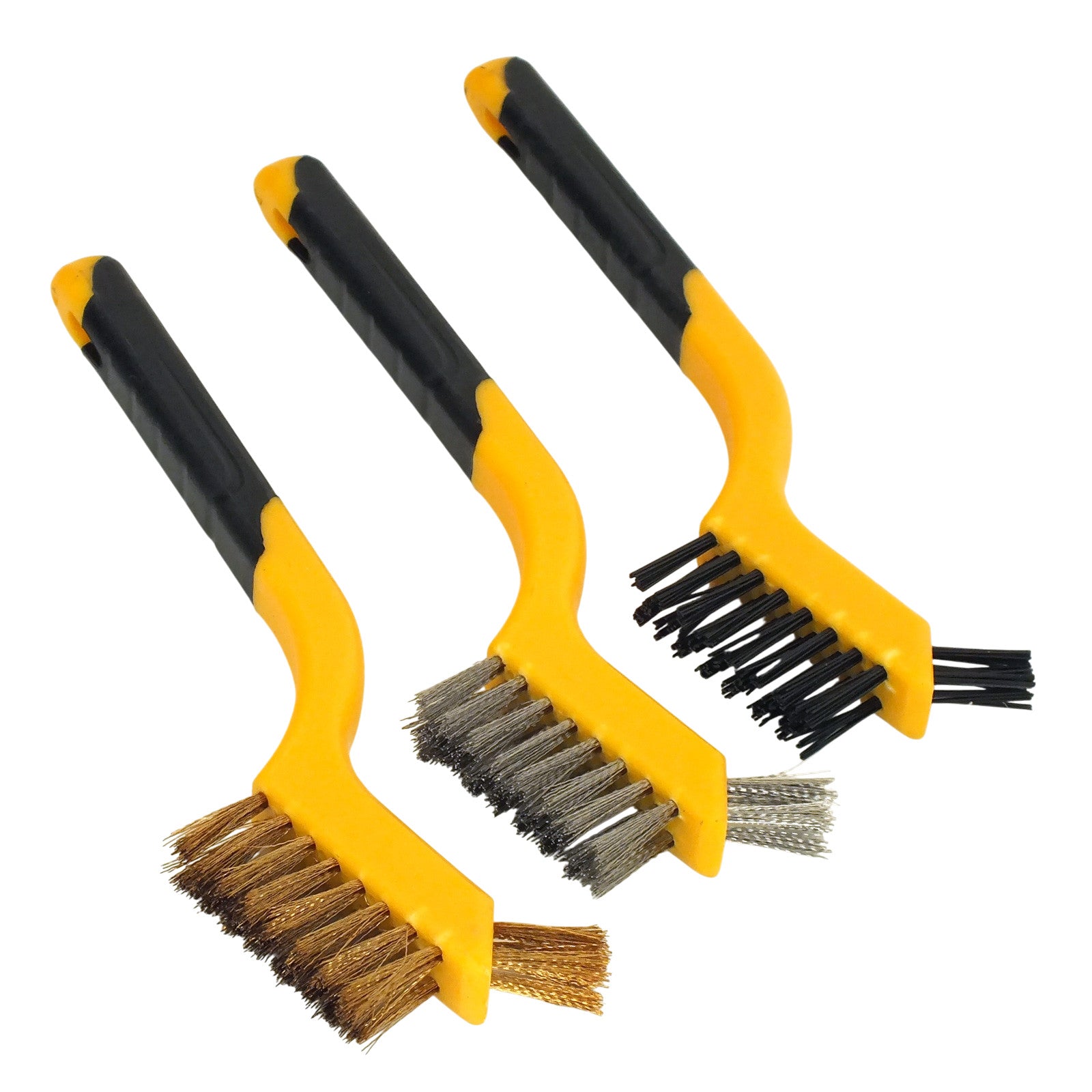 6pc Mini Wire Brush Set Rust Removal Cleaning Brushes | Brass Steel and Nylon Bristles