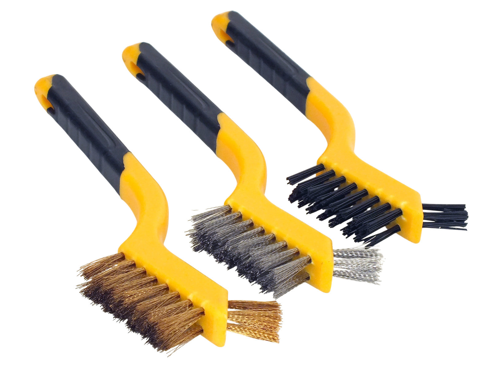 6pc Mini Wire Brush Set Rust Removal Cleaning Brushes | Brass Steel and Nylon Bristles
