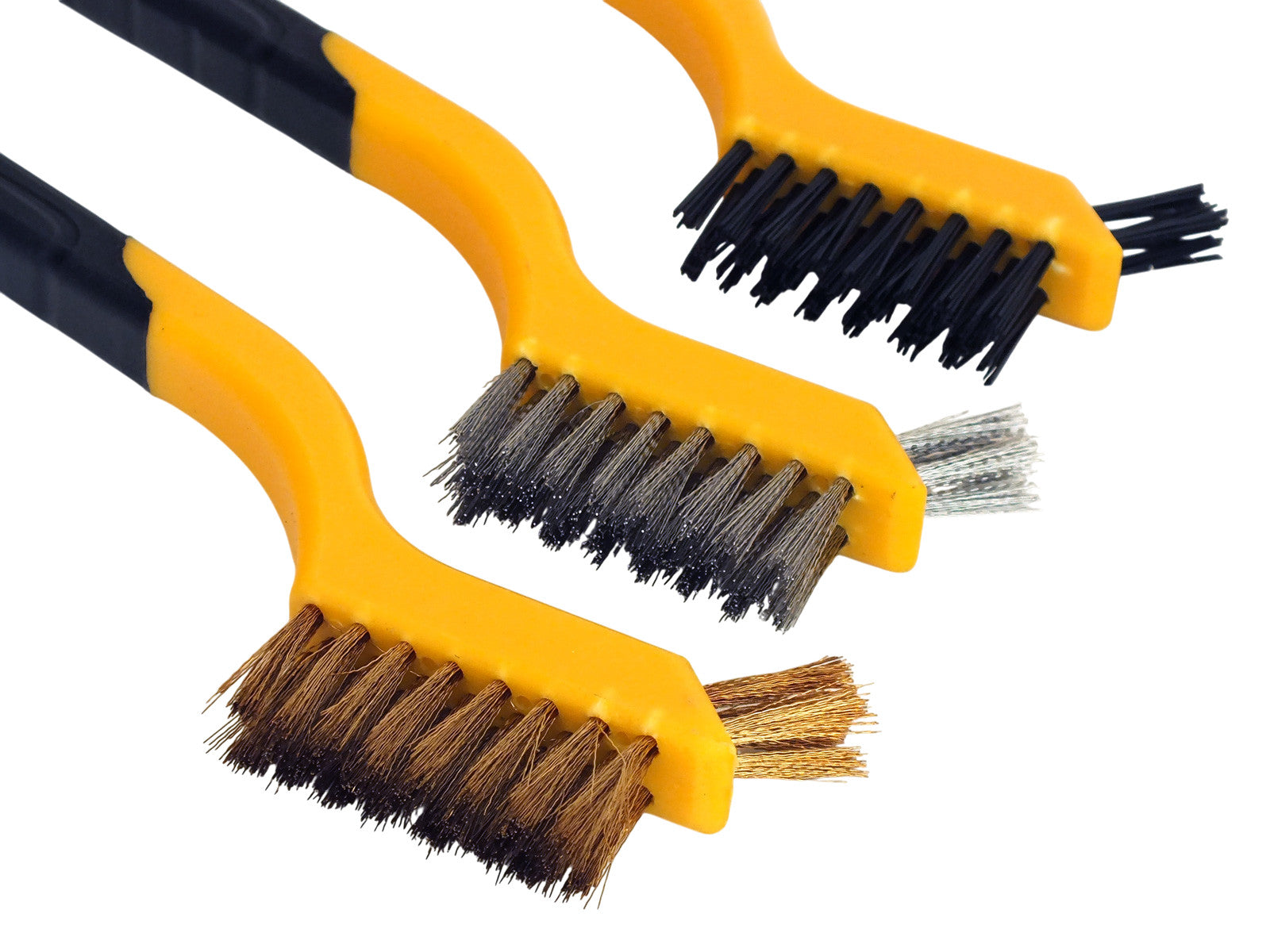 6pc Mini Wire Brush Set Rust Removal Cleaning Brushes | Brass Steel and Nylon Bristles