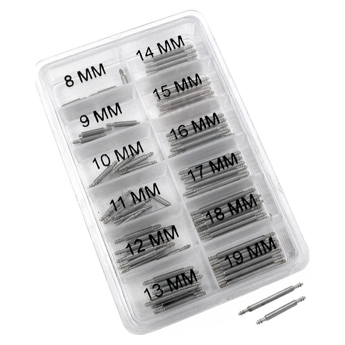Watch Spring Bars & Removal Tool Set | 101pc Assorted Stainless Steel Watch Strap Pins 8–19mm