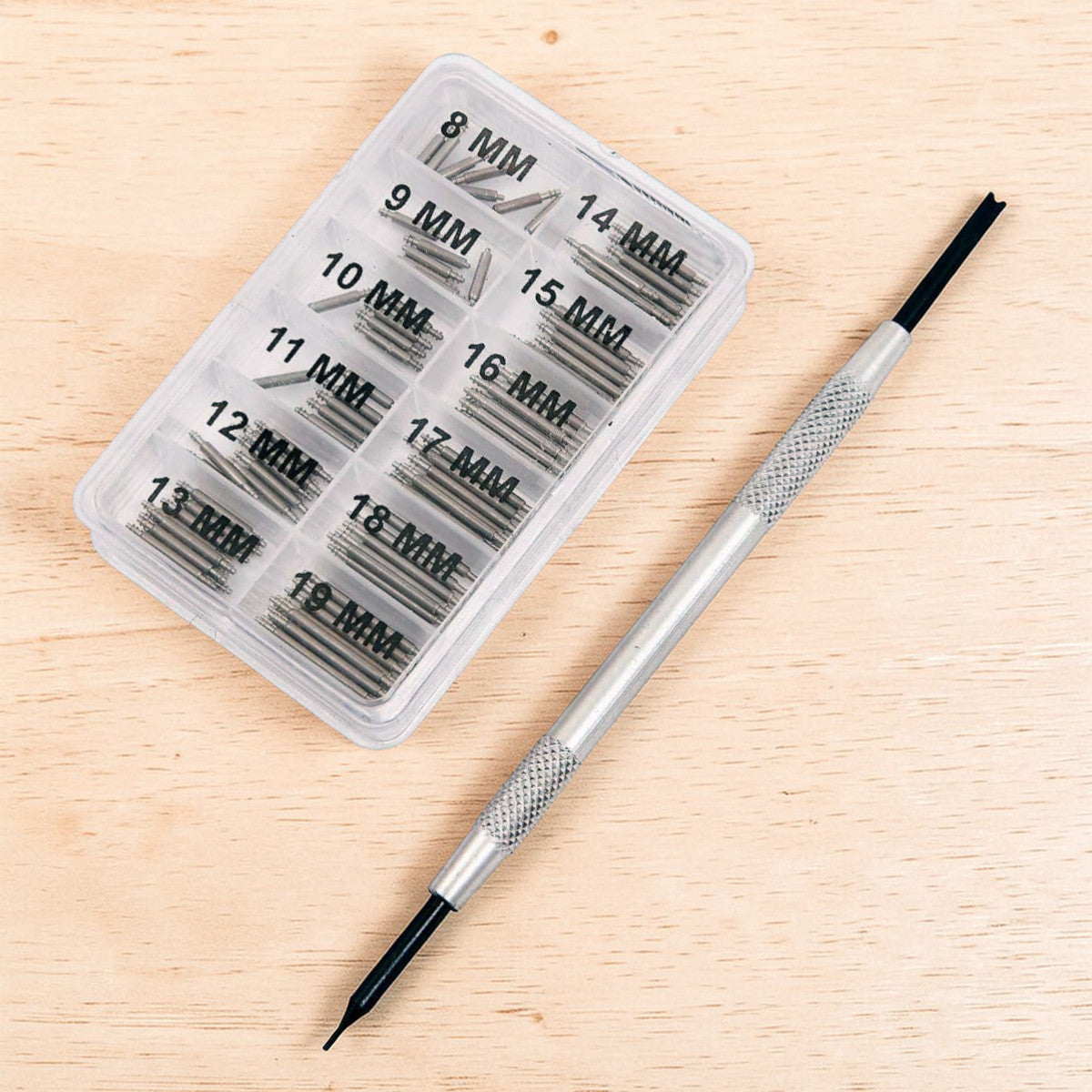 Watch Spring Bars & Removal Tool Set | 101pc Assorted Stainless Steel Watch Strap Pins 8–19mm