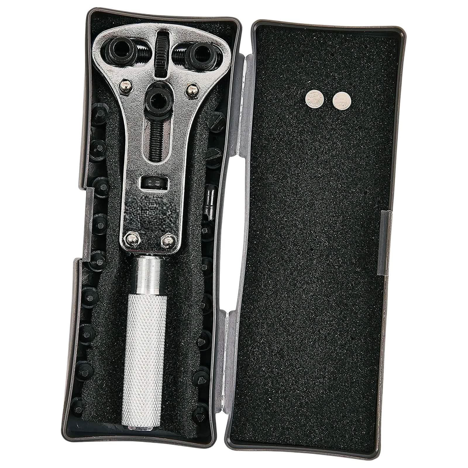 Watch Case Opener and 3pc Eye Loupe Set | Screw Back Cover Opening Wrench Tool | Battery Changing and Repair