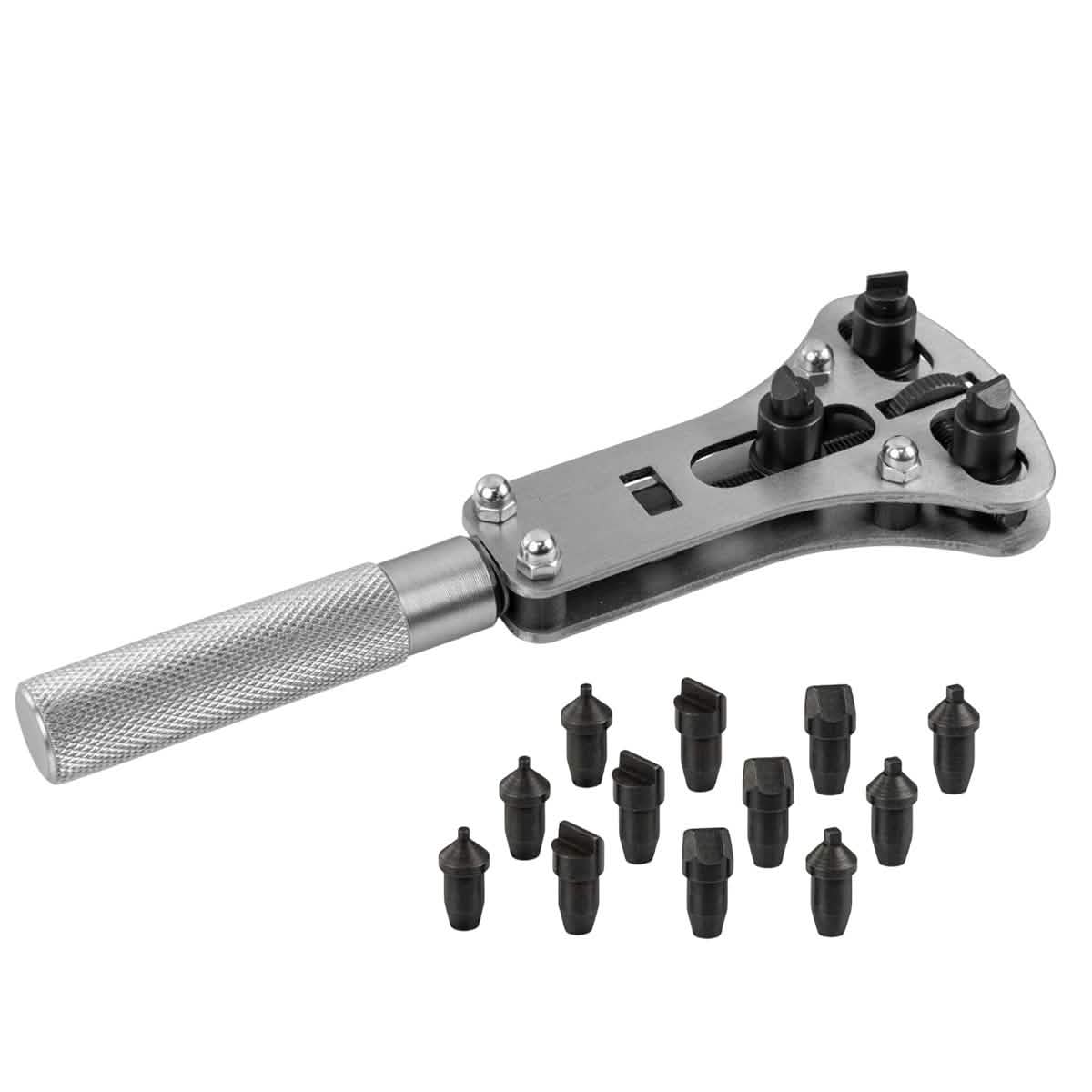 Watch Case Opener and 3pc Eye Loupe Set | Screw Back Cover Opening Wrench Tool | Battery Changing and Repair