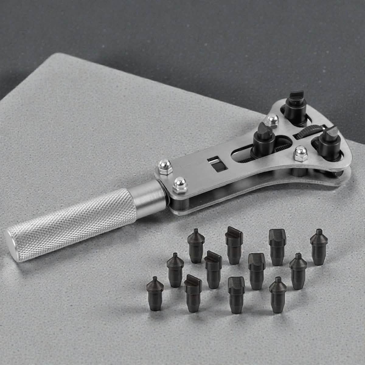 Watch Case Opener and 3pc Eye Loupe Set | Screw Back Cover Opening Wrench Tool | Battery Changing and Repair