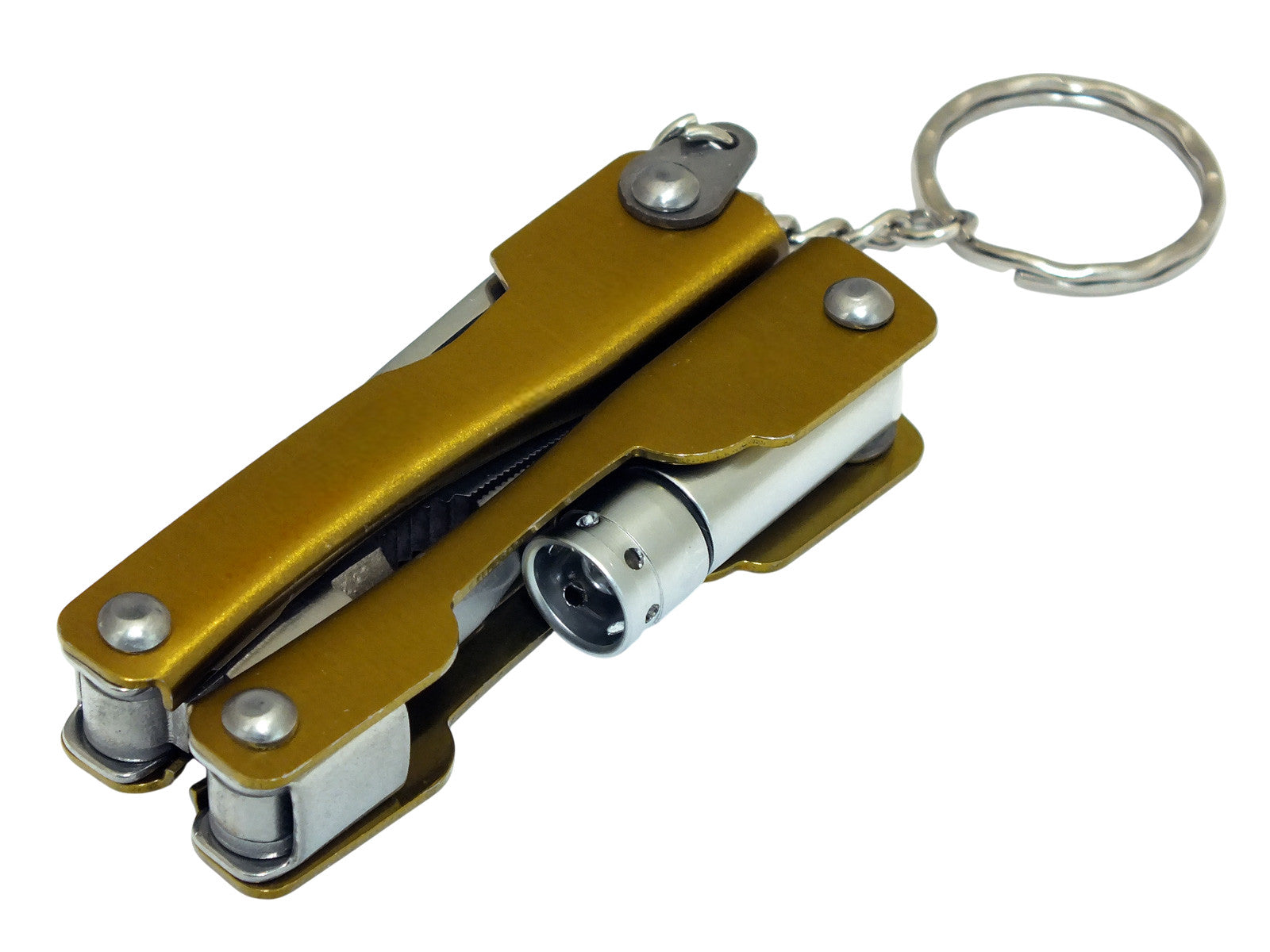 Micro Pliers Precision Folding Needle Nose Wire Cutters LED Torch Keyring + Case