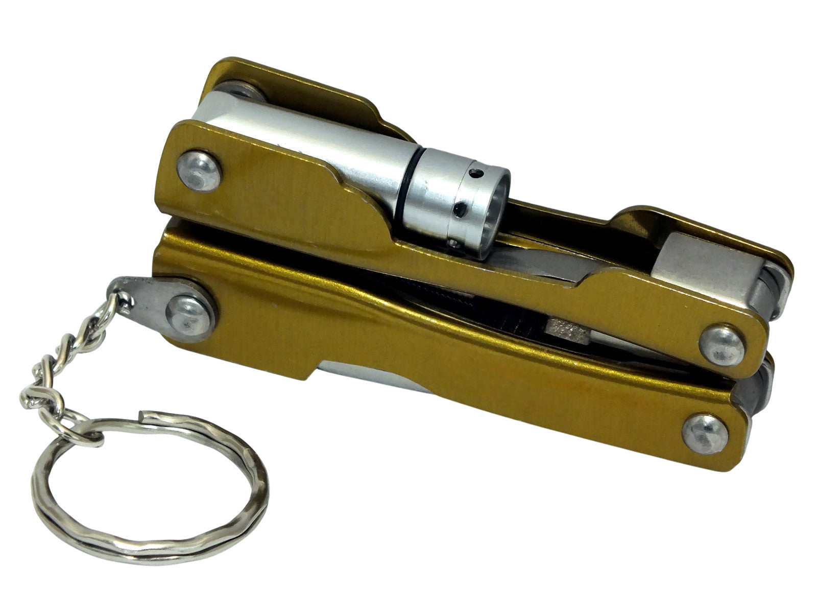 Micro Pliers Precision Folding Needle Nose Wire Cutters LED Torch Keyring + Case