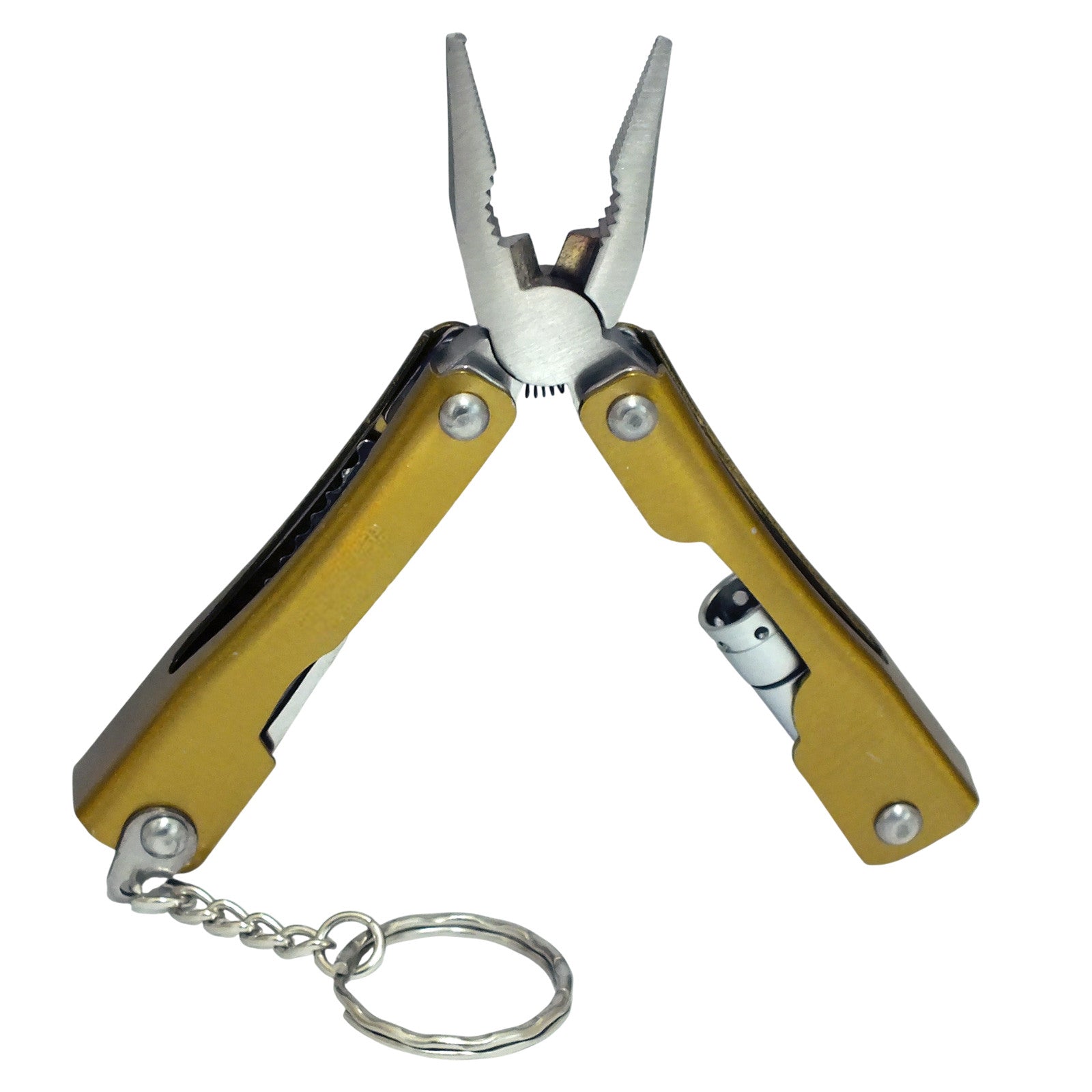 Micro Pliers Precision Folding Needle Nose Wire Cutters LED Torch Keyring + Case