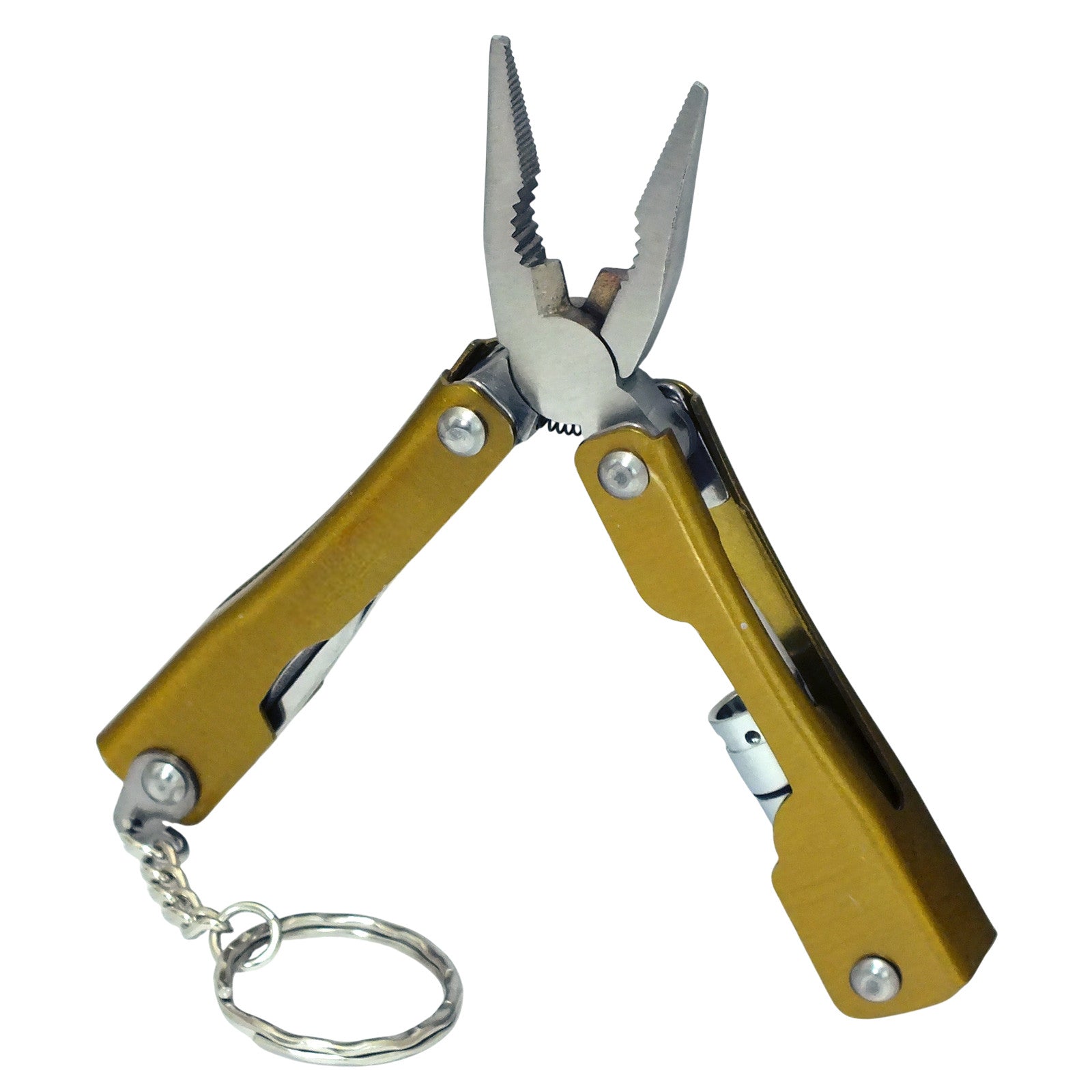 Micro Pliers Precision Folding Needle Nose Wire Cutters LED Torch Keyring + Case