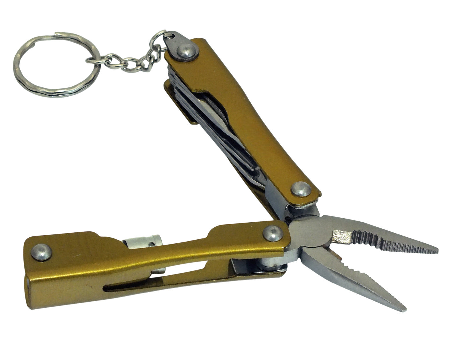 Micro Pliers Precision Folding Needle Nose Wire Cutters LED Torch Keyring + Case