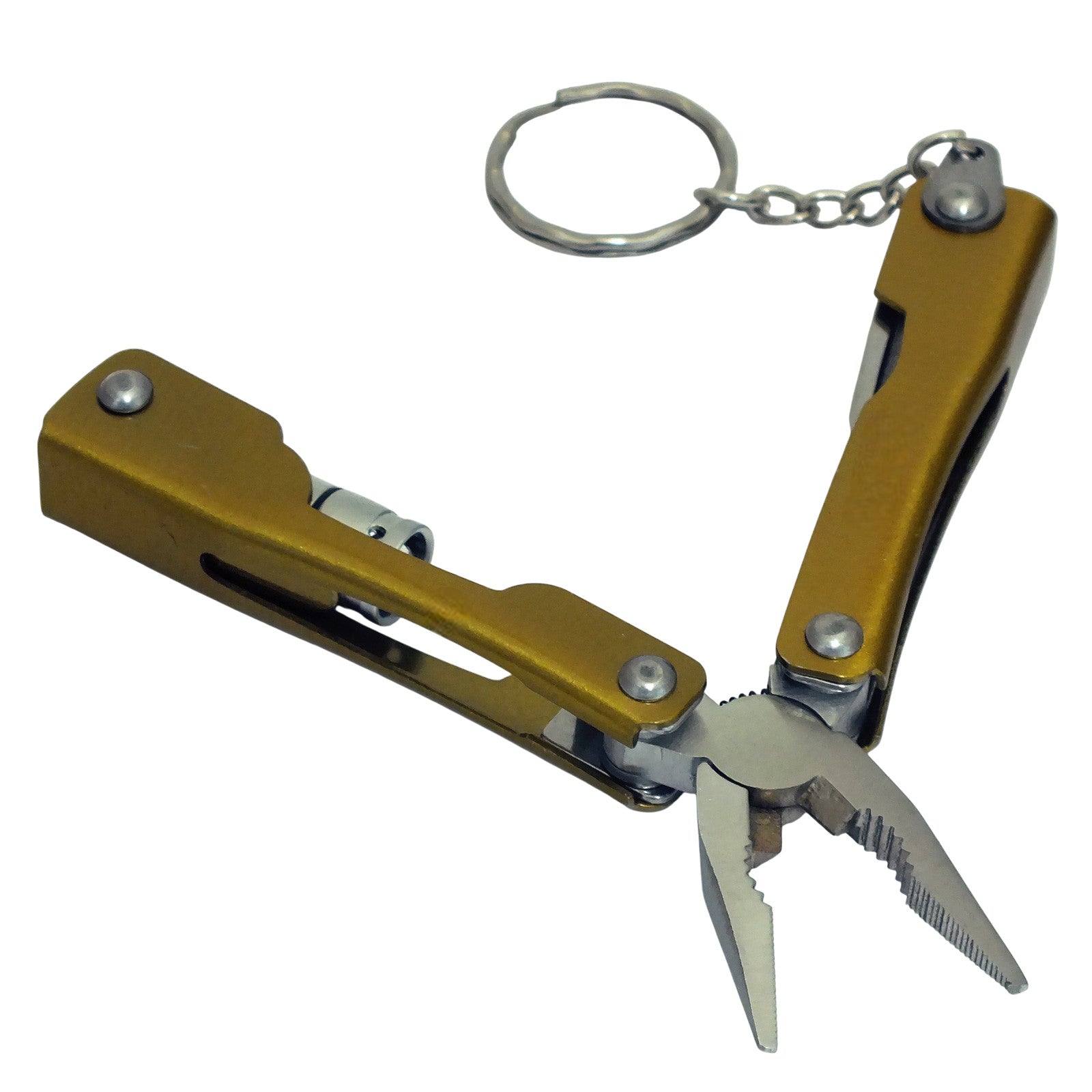 Precision Micro Pliers Folding Needle Nose Wire Cutters Keyring LED Torch & Case