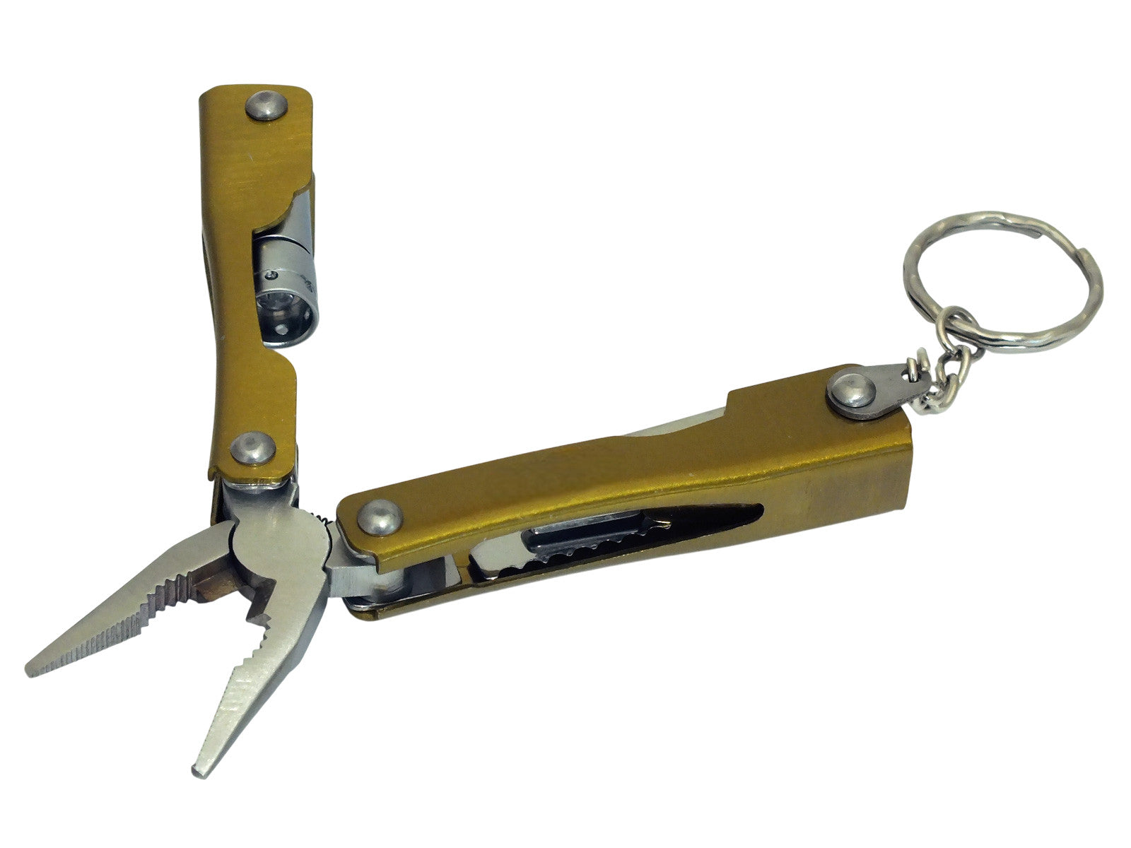 Micro Pliers Precision Folding Needle Nose Wire Cutters LED Torch Keyring + Case