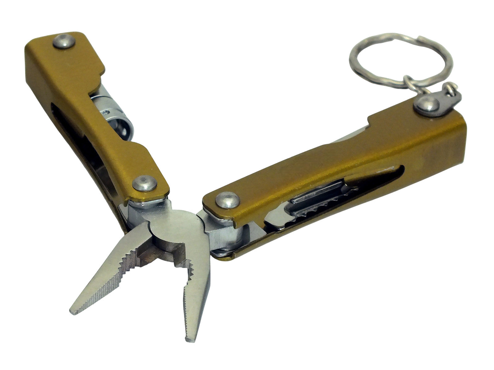 Micro Pliers Precision Folding Needle Nose Wire Cutters LED Torch Keyring + Case