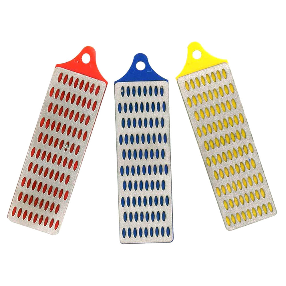 3pc Mini Diamond File Sharpening Stones Whetstone Honing Set | For Knives Chisels Hand Tools