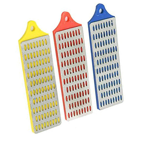 3pc Mini Diamond File Sharpening Stones Whetstone Honing Set | For Knives Chisels Hand Tools