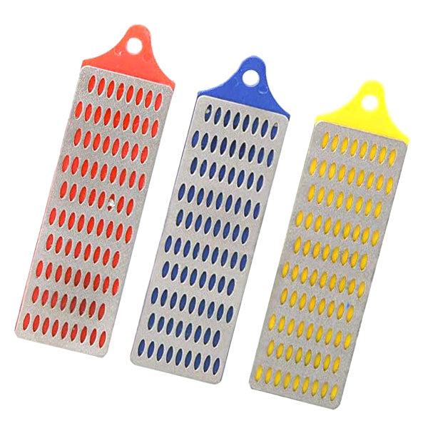 3pc Mini Diamond File Sharpening Stones Whetstone Honing Set | For Knives Chisels Hand Tools