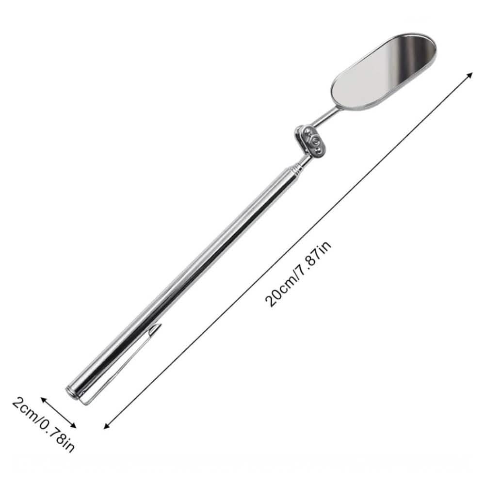 4PC - Telescopic Extending Inspection Mirror Oval Mechanics Tool Kit